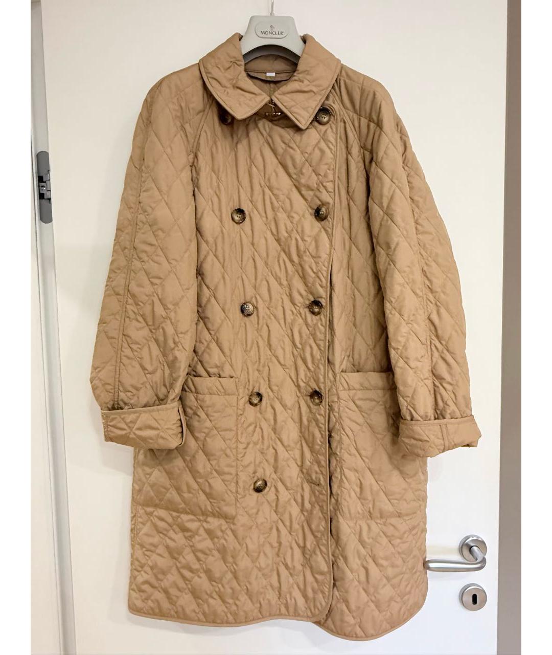 BURBERRY Бежевое полиэстеровое пальто, фото 5