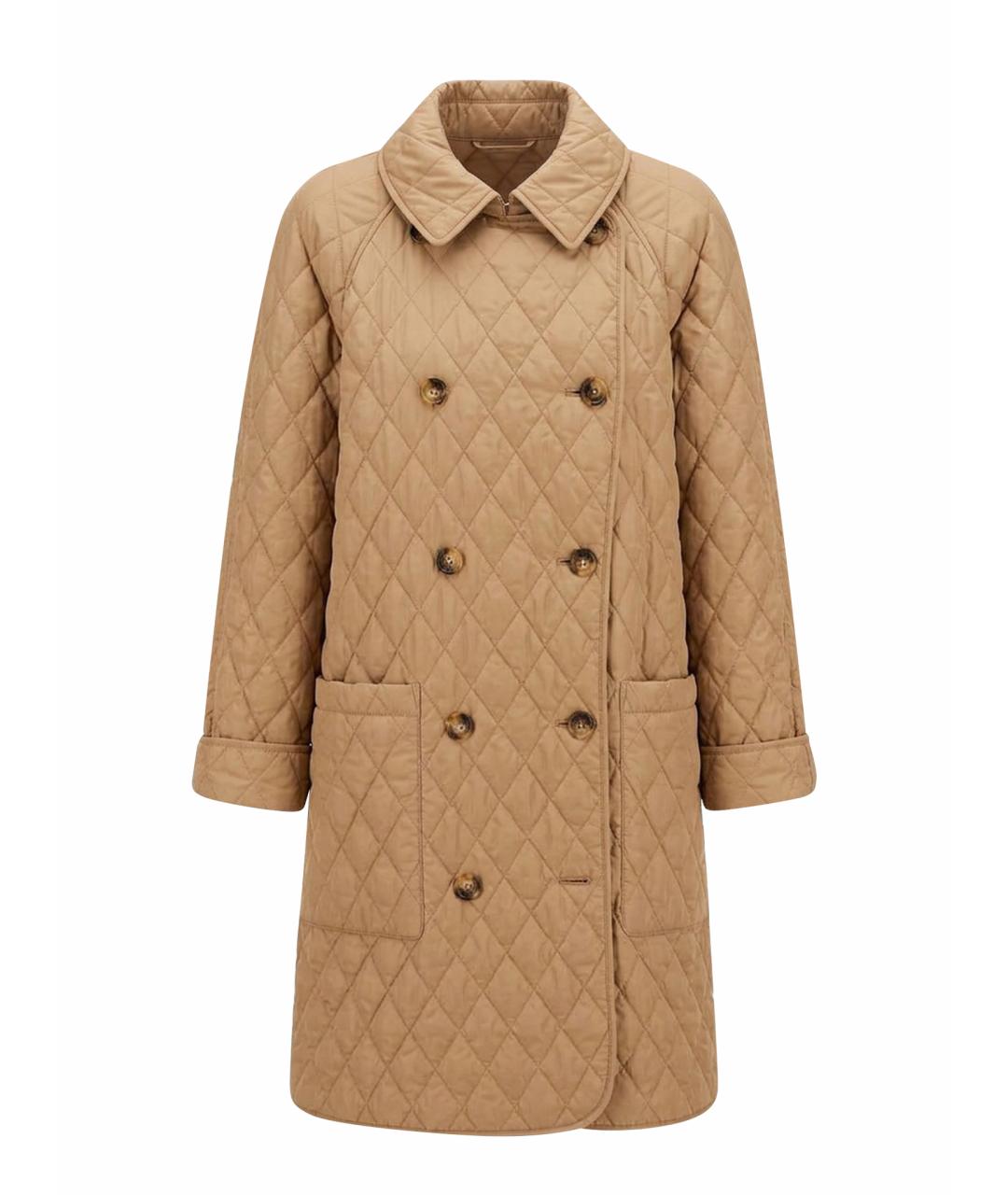 BURBERRY Бежевое полиэстеровое пальто, фото 1