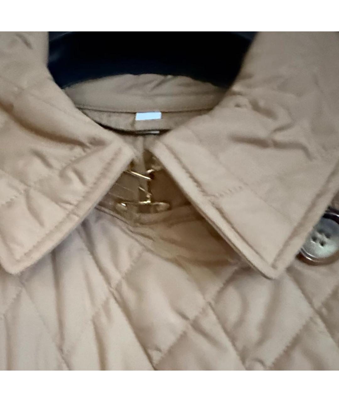 BURBERRY Бежевое полиэстеровое пальто, фото 4
