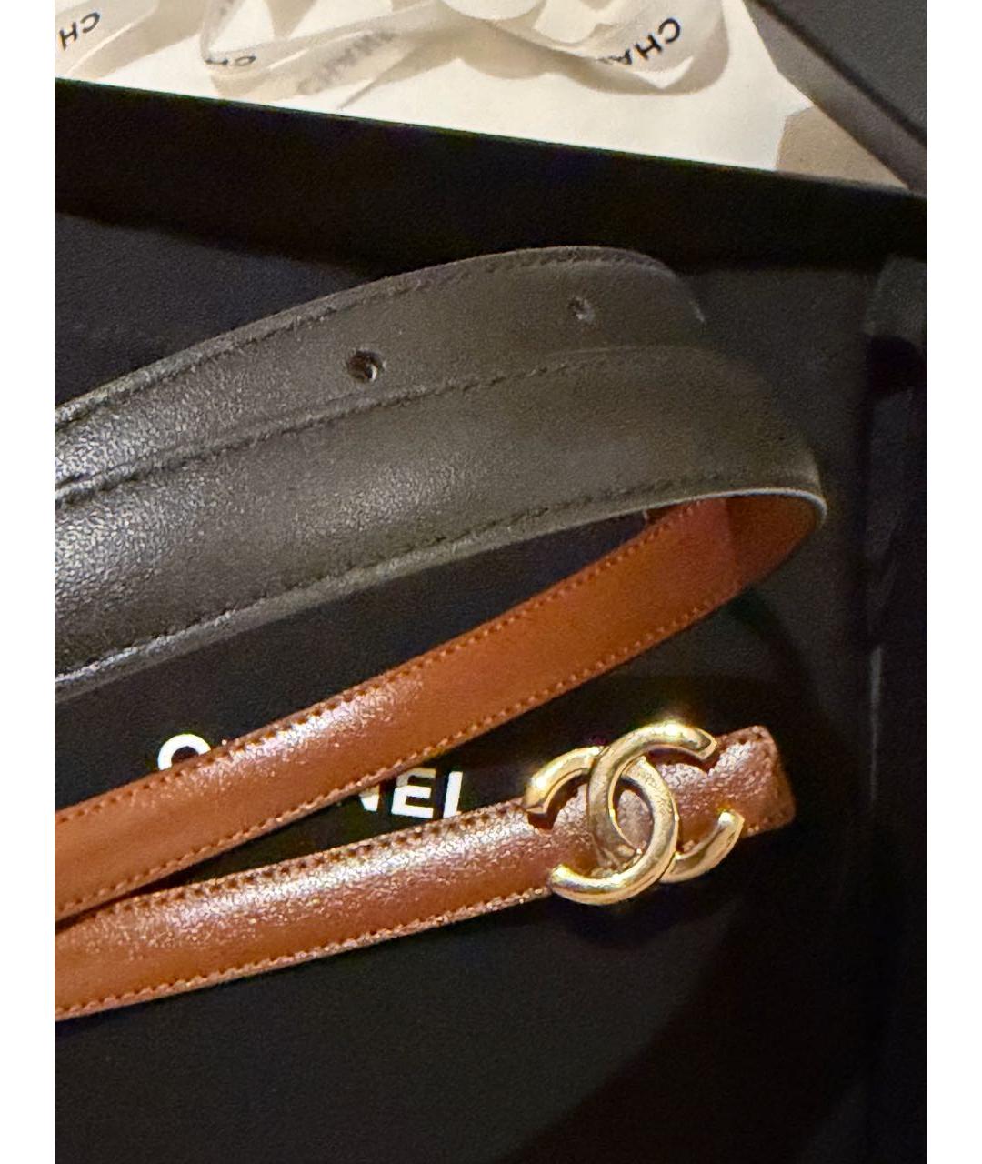 CHANEL Черный кожаный ремень, фото 3