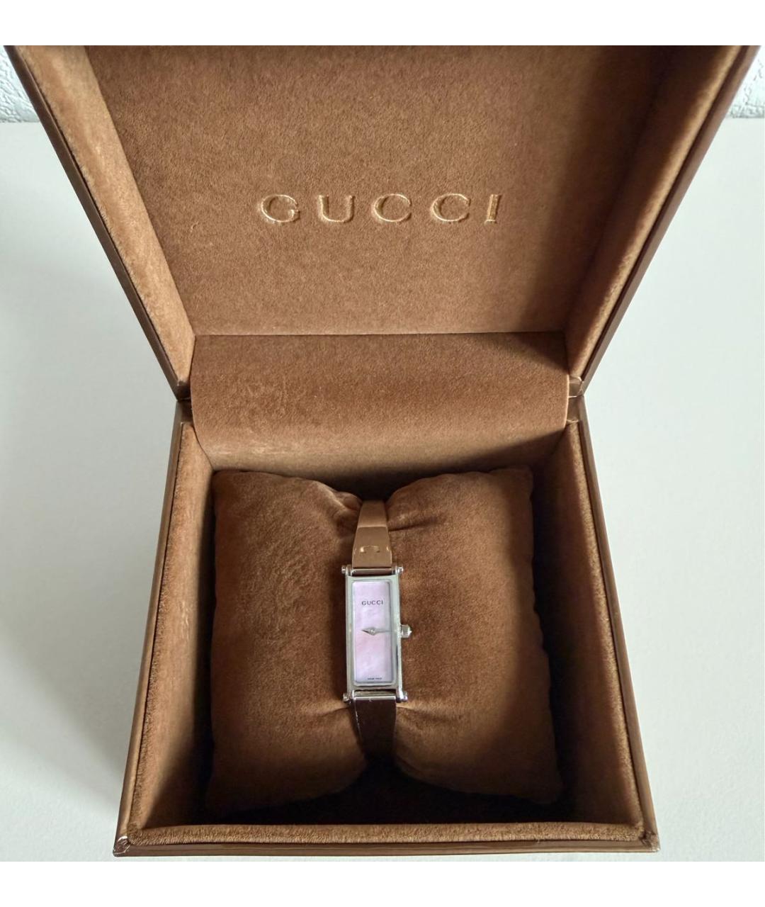 GUCCI Розовые металлические часы, фото 4