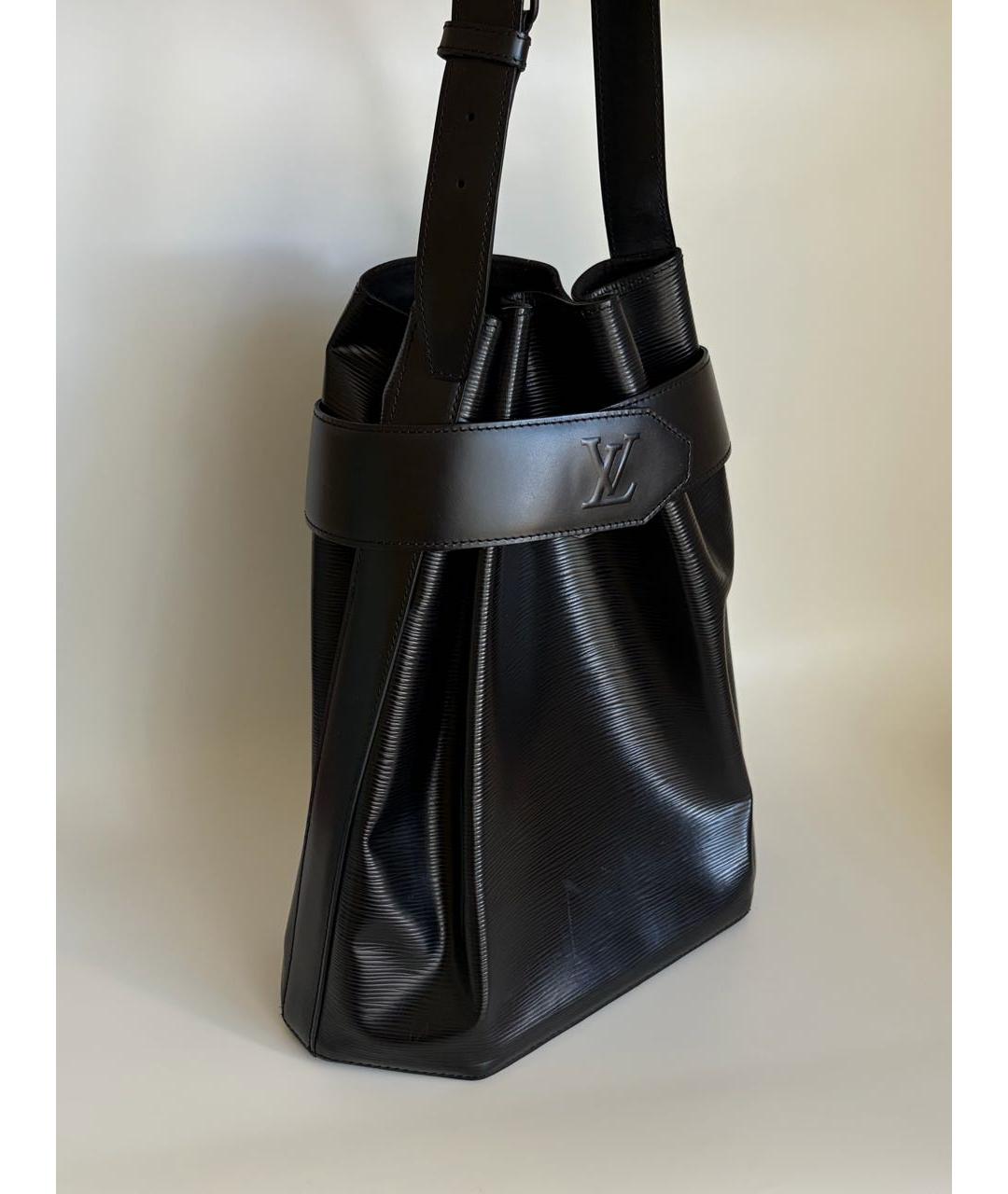LOUIS VUITTON Черная кожаная сумка через плечо, фото 2