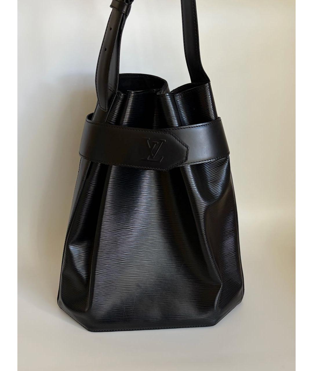 LOUIS VUITTON Черная кожаная сумка через плечо, фото 9
