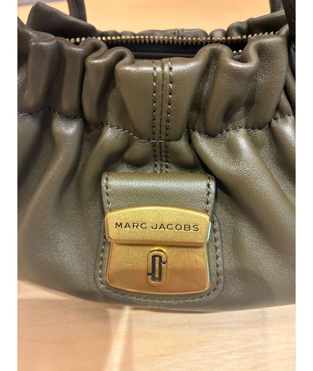 MARC JACOBS Хаки кожаная сумка с короткими ручками, фото 7
