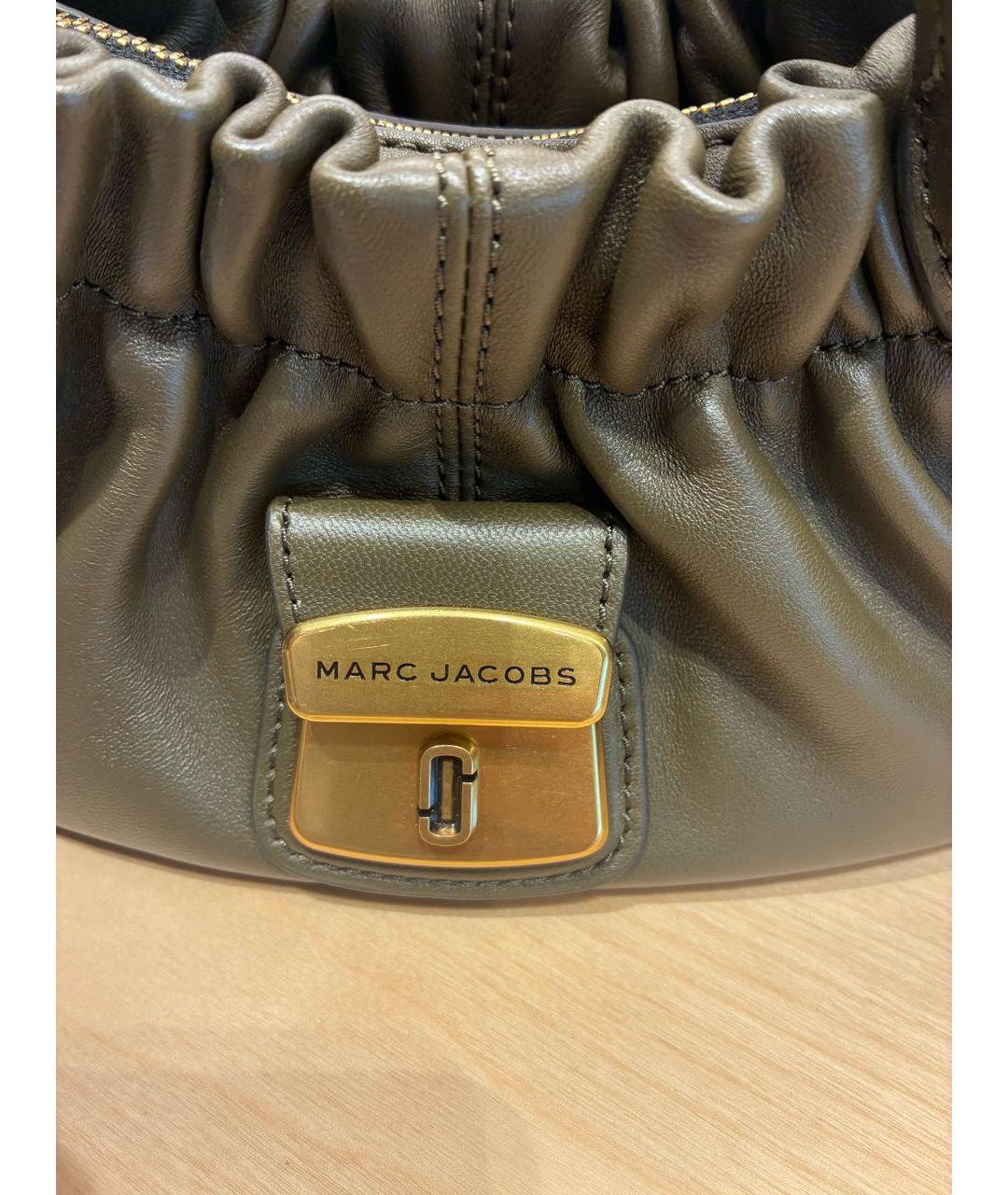 MARC JACOBS Хаки кожаная сумка с короткими ручками, фото 5