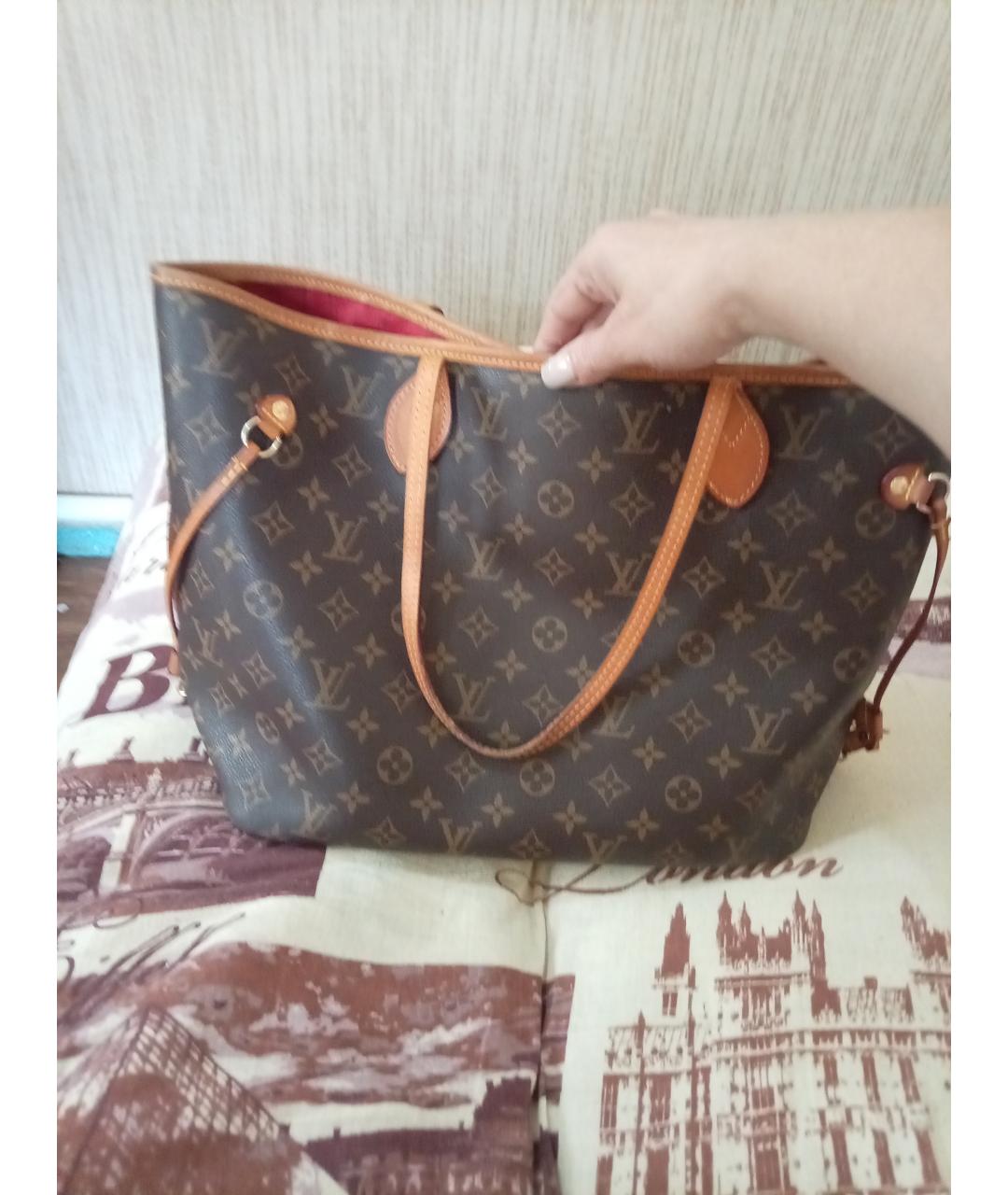 LOUIS VUITTON Коричневая сумка тоут из канвы, фото 2