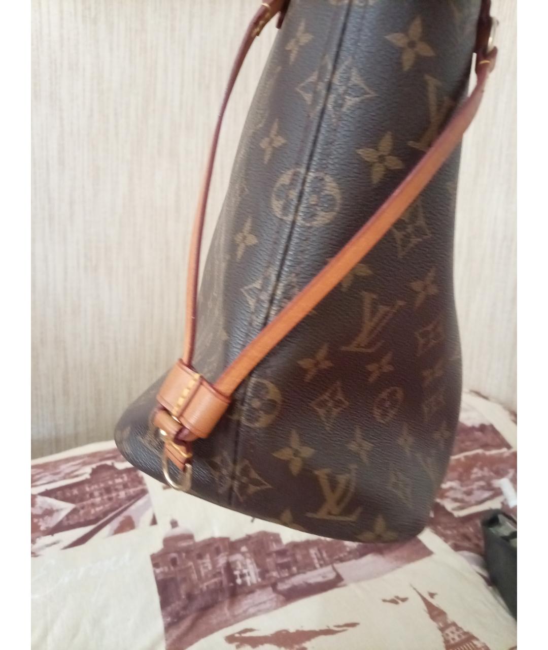 LOUIS VUITTON Коричневая сумка тоут из канвы, фото 7