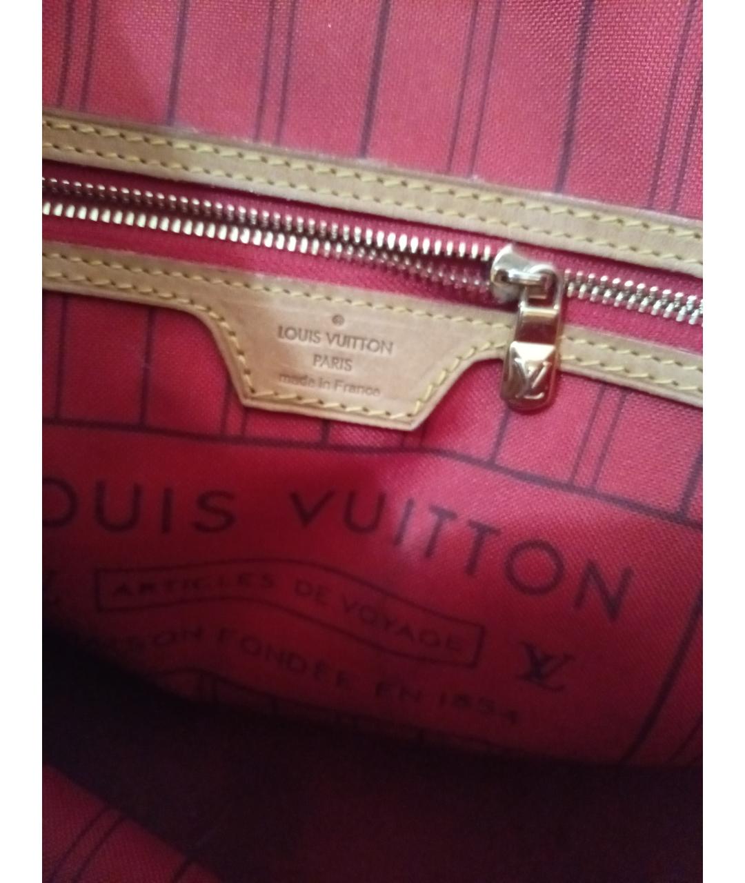 LOUIS VUITTON Коричневая сумка тоут из канвы, фото 5