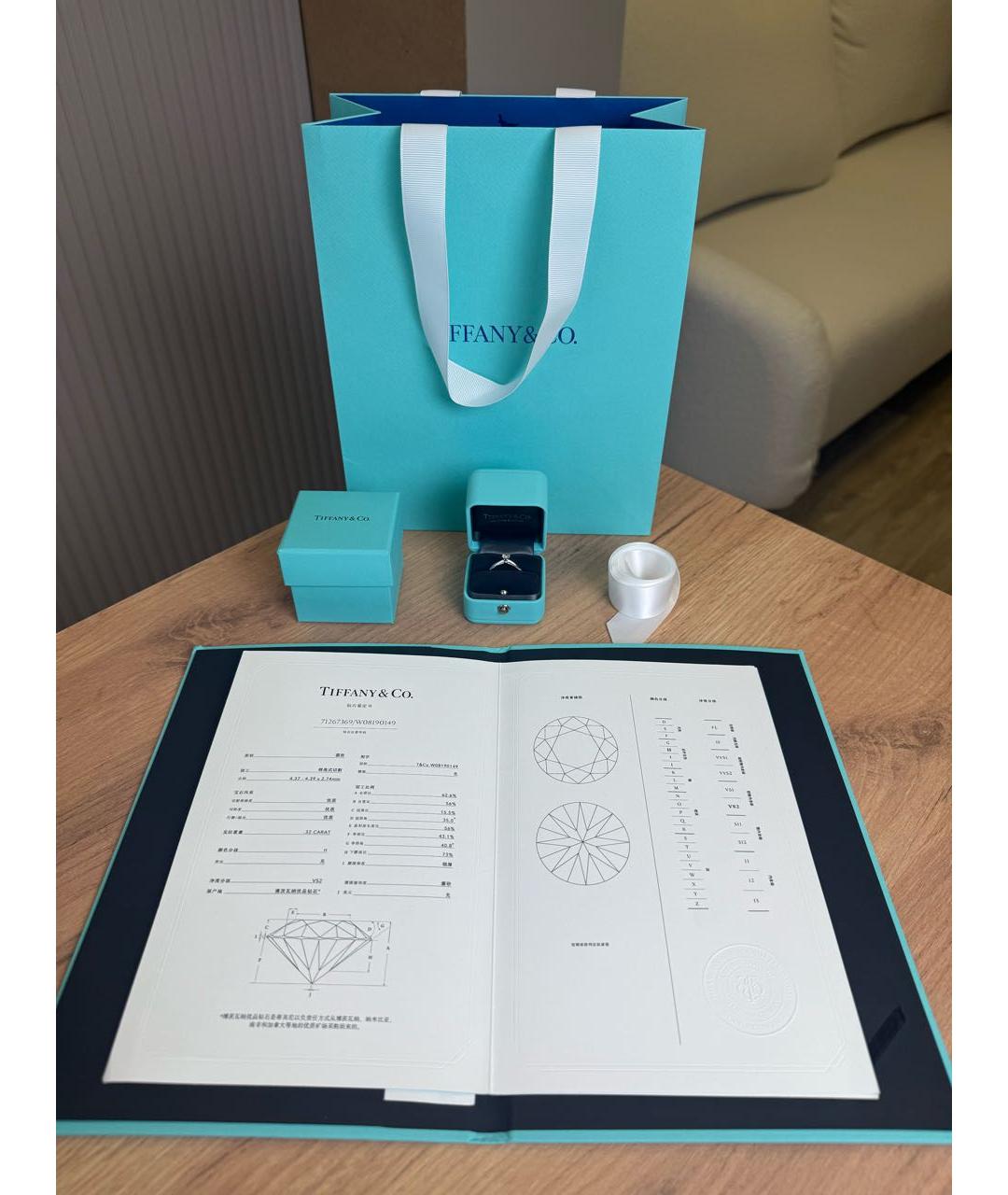 TIFFANY&CO Серебряное платиновое кольцо, фото 2