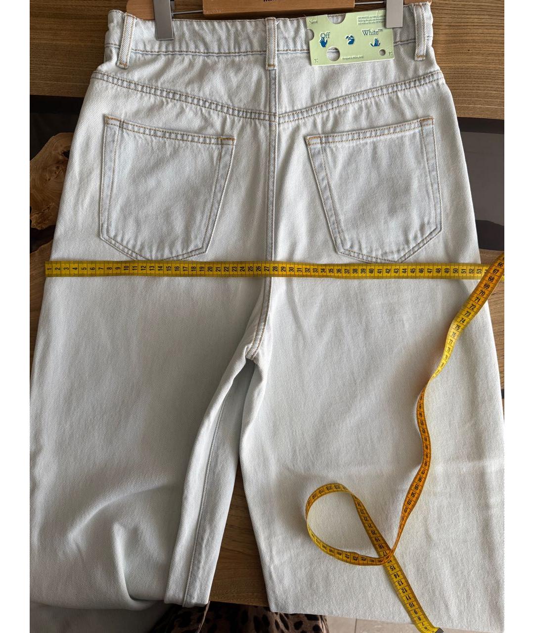 OFF-WHITE Голубые хлопковые джинсы клеш, фото 6