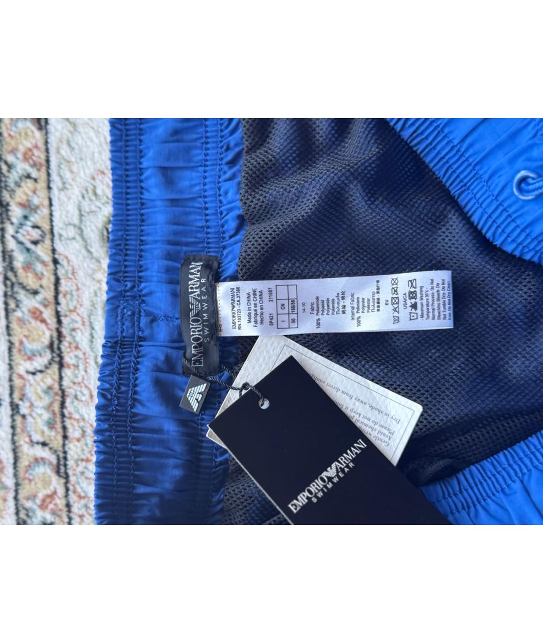ARMANI EXCHANGE Голубые полиэстеровые шорты, фото 3