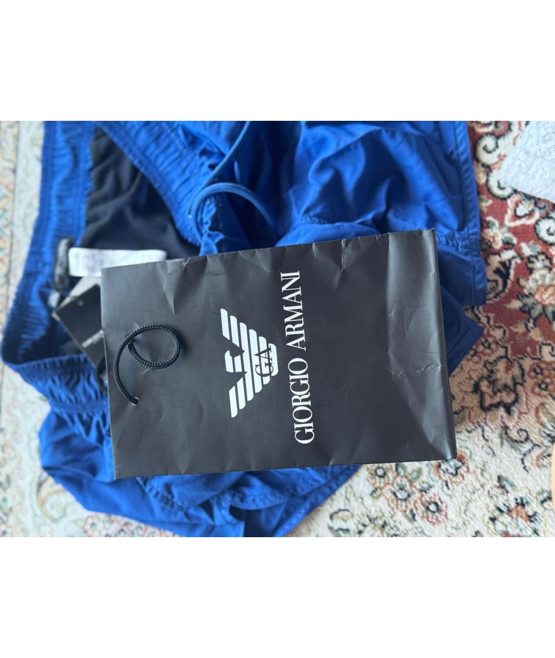 ARMANI EXCHANGE Голубые полиэстеровые шорты, фото 4