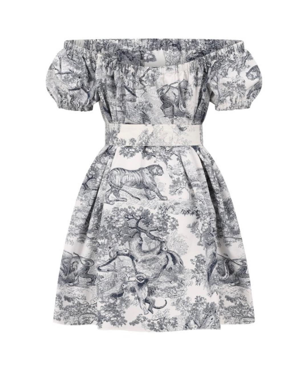 CHRISTIAN DIOR Белое шелковое коктейльное платье, фото 1