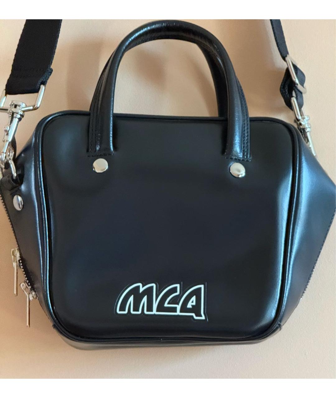 ALEXANDER MCQUEEN Черная кожаная сумка с короткими ручками, фото 9