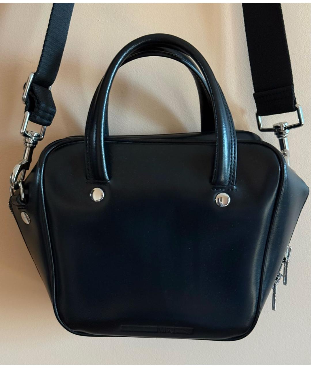 ALEXANDER MCQUEEN Черная кожаная сумка с короткими ручками, фото 8