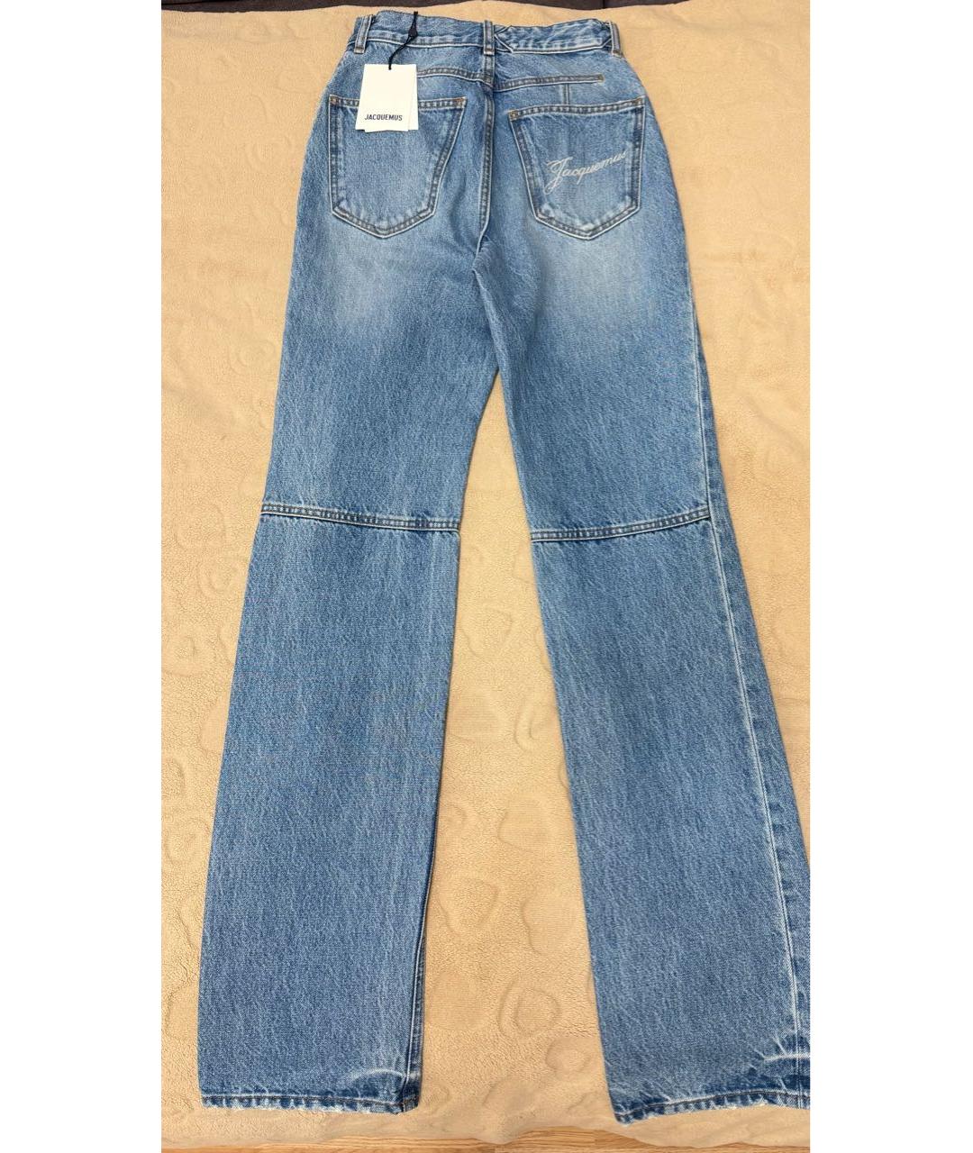 JACQUEMUS Синие хлопковые прямые джинсы, фото 2