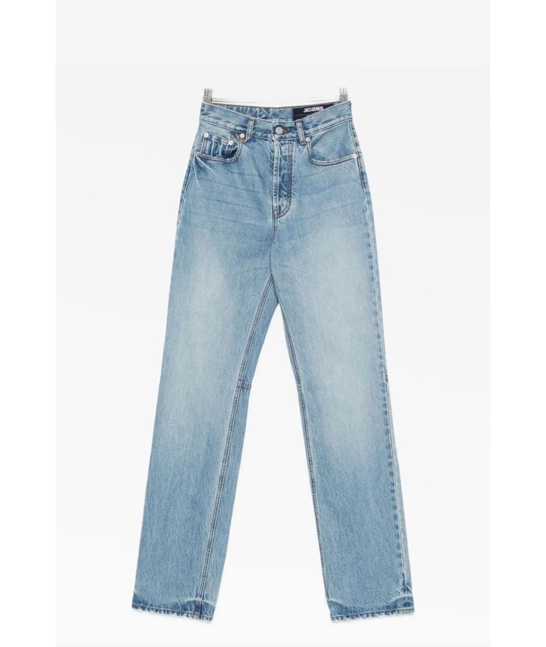 JACQUEMUS Синие хлопковые прямые джинсы, фото 4