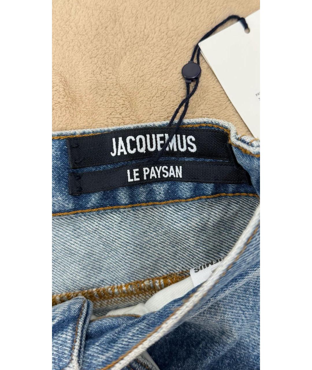 JACQUEMUS Синие хлопковые прямые джинсы, фото 3