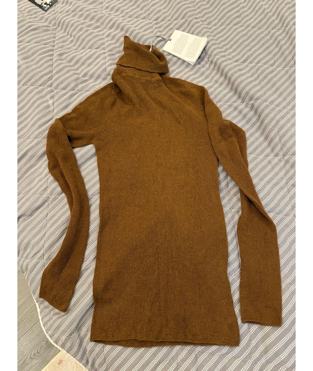 MAX MARA Коричневая кашемировая водолазка, фото 7