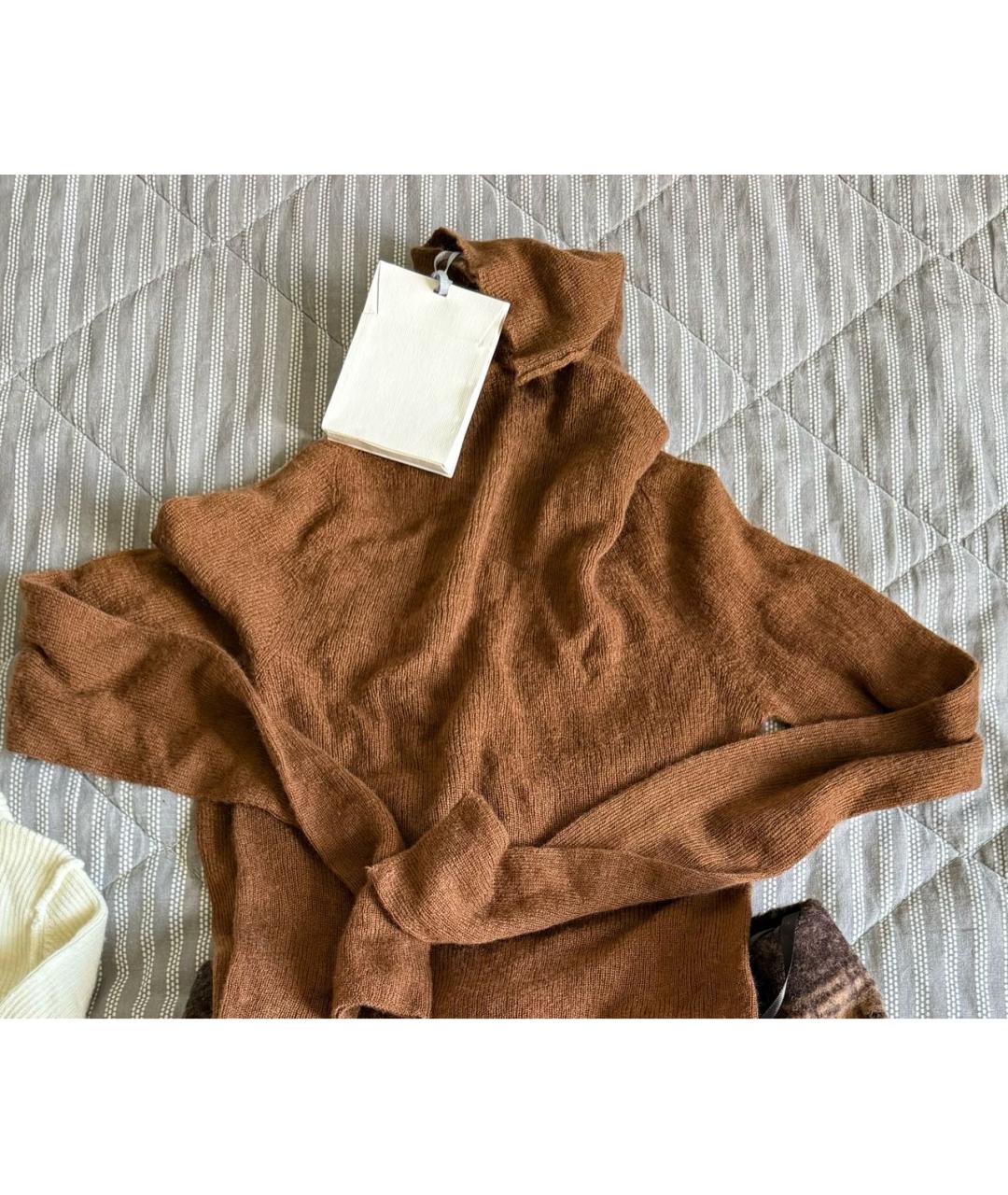 MAX MARA Коричневая кашемировая водолазка, фото 6