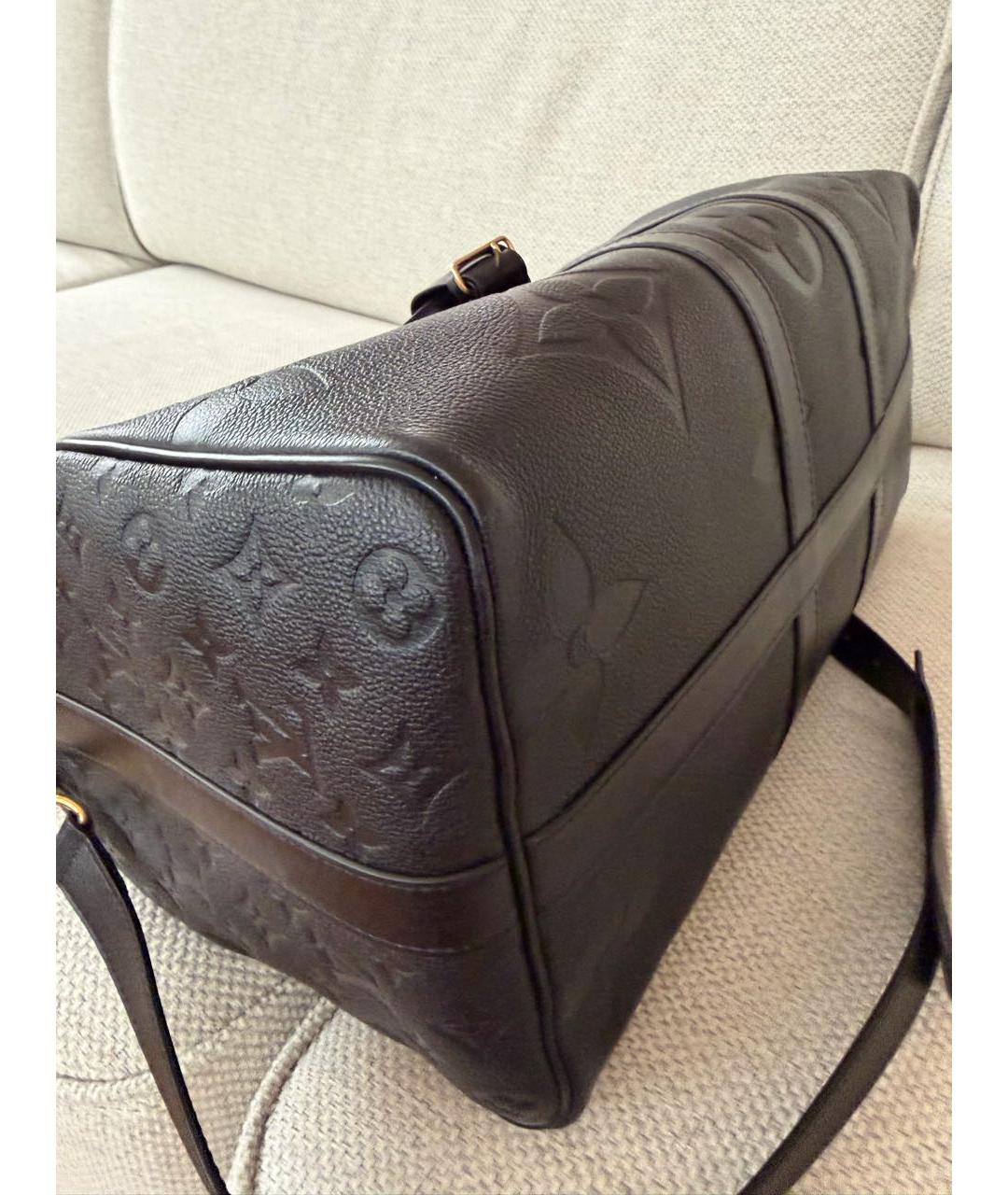 LOUIS VUITTON Черная кожаная дорожная/спортивная сумка, фото 4