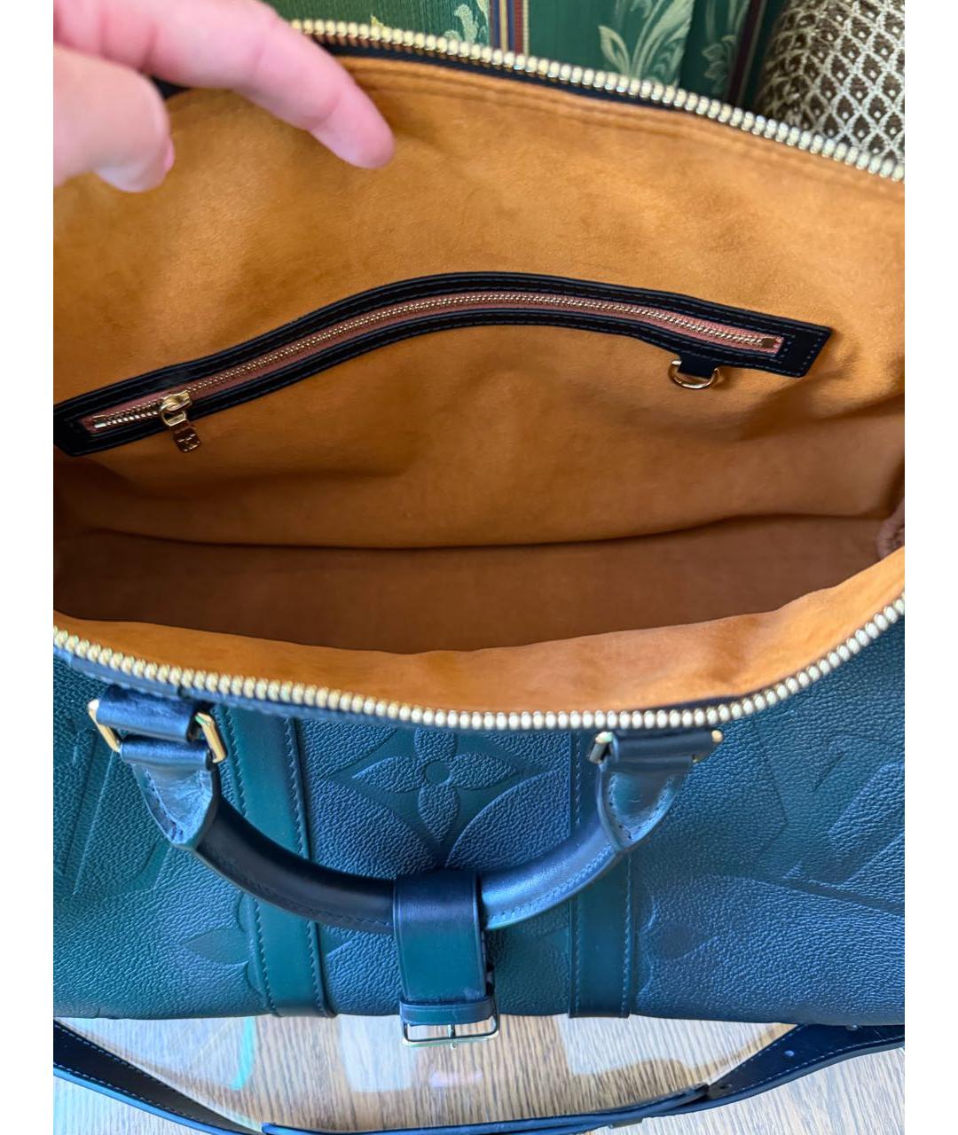 LOUIS VUITTON Черная кожаная дорожная/спортивная сумка, фото 3