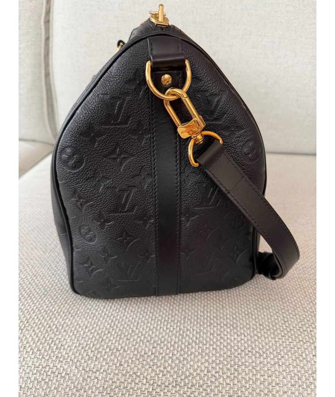 LOUIS VUITTON Черная кожаная дорожная/спортивная сумка, фото 2