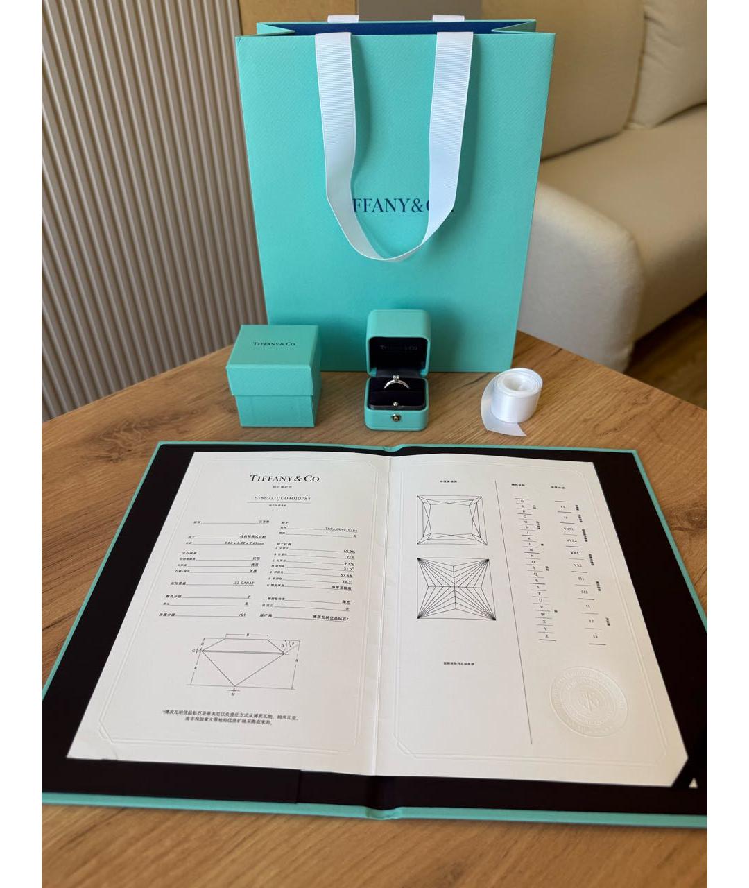 TIFFANY&CO Белое платиновое кольцо, фото 2