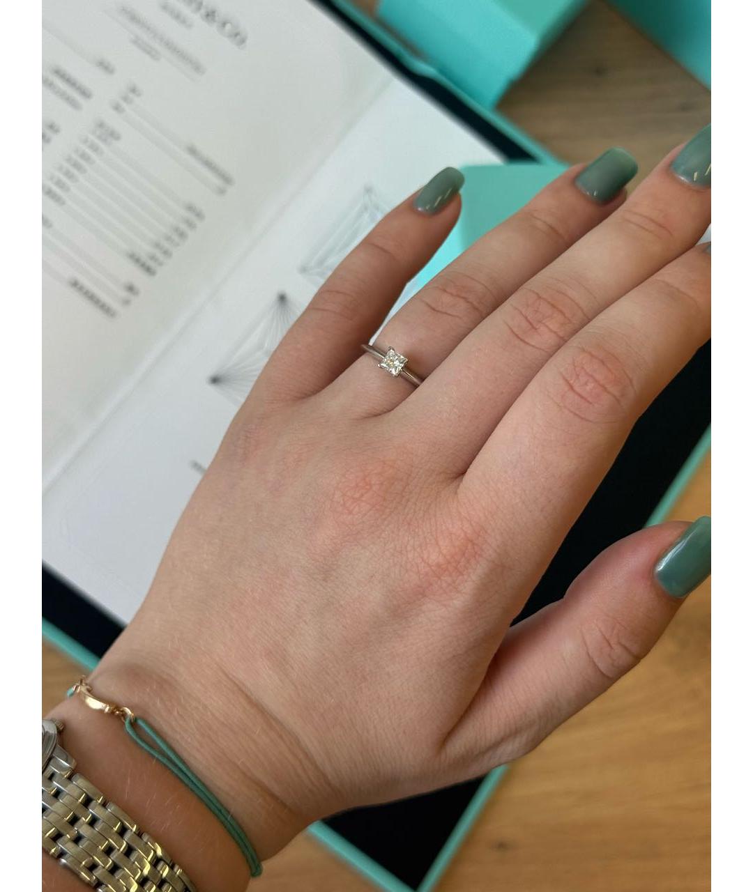 TIFFANY&CO Белое платиновое кольцо, фото 6