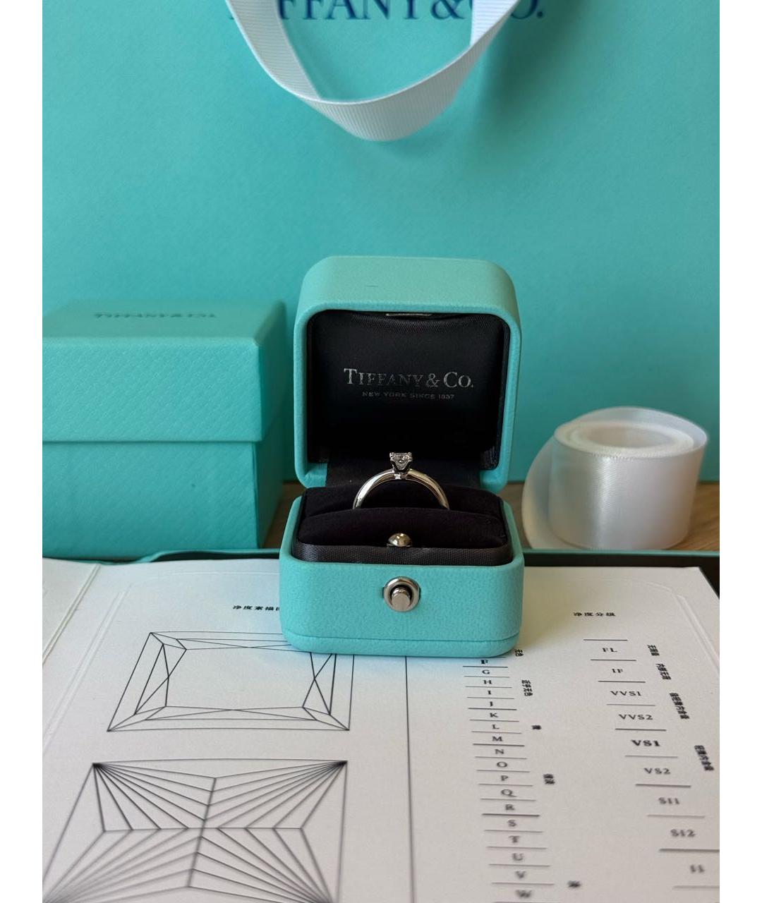 TIFFANY&CO Белое платиновое кольцо, фото 3