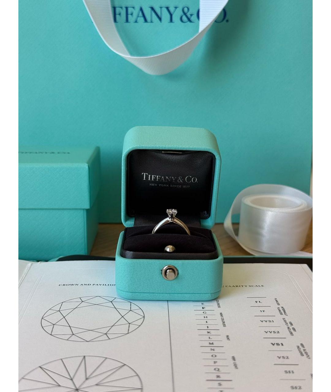 TIFFANY&CO Белое платиновое кольцо, фото 3