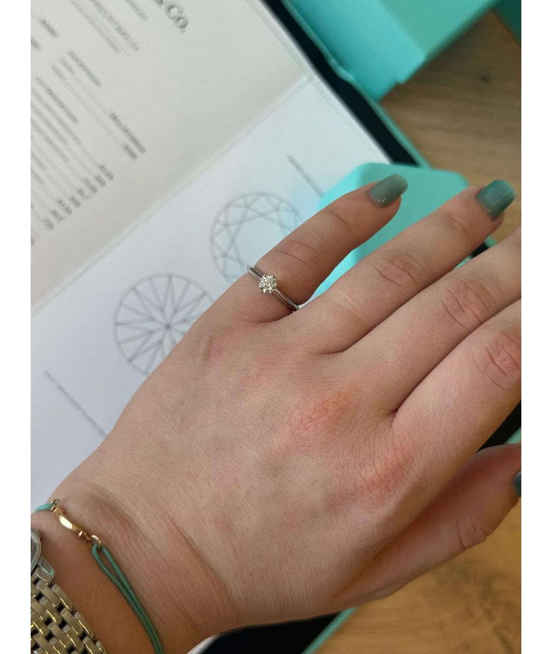 TIFFANY&CO Белое платиновое кольцо, фото 6