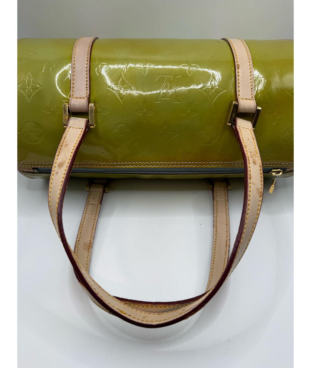 LOUIS VUITTON Зеленая кожаная сумка с короткими ручками, фото 4