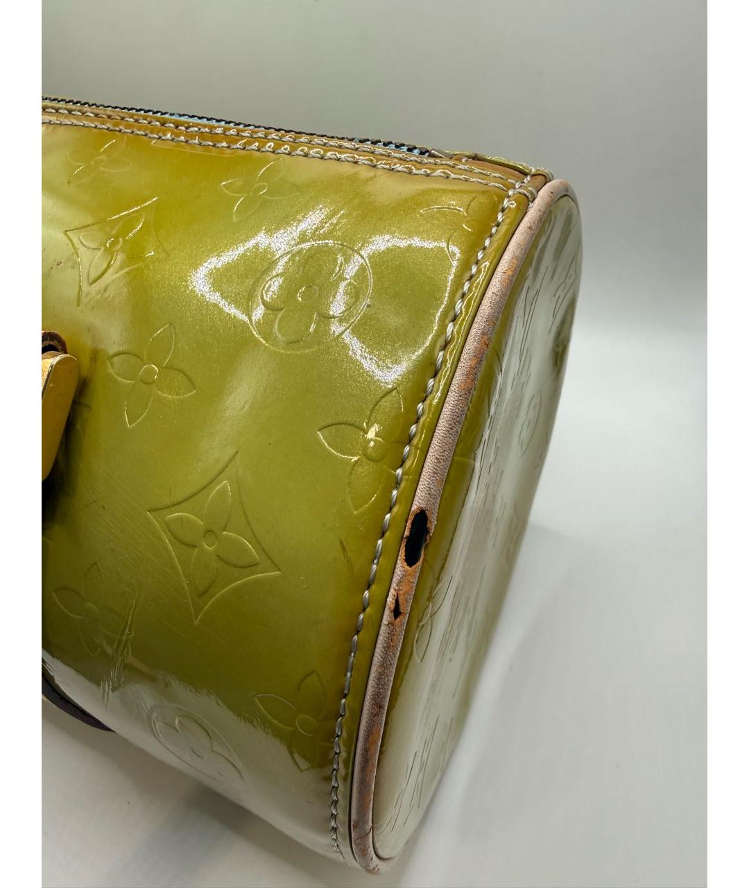 LOUIS VUITTON Зеленая кожаная сумка с короткими ручками, фото 7