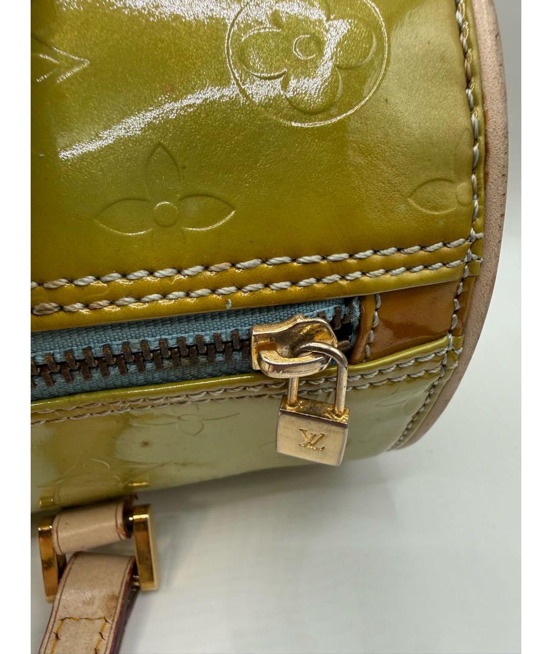 LOUIS VUITTON Зеленая кожаная сумка с короткими ручками, фото 5