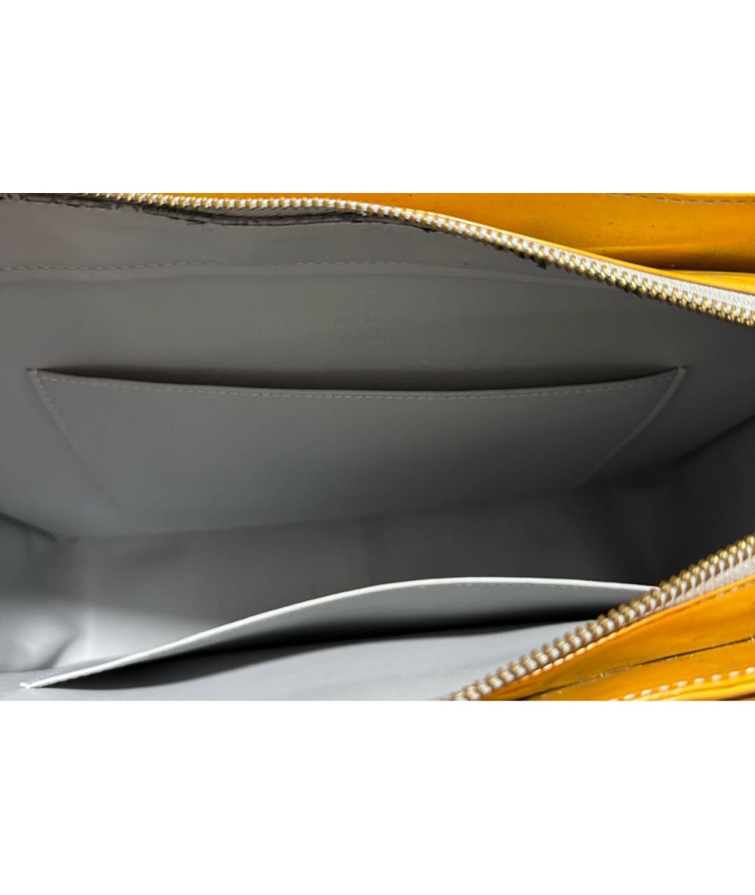 LOUIS VUITTON Желтая кожаная сумка тоут, фото 6