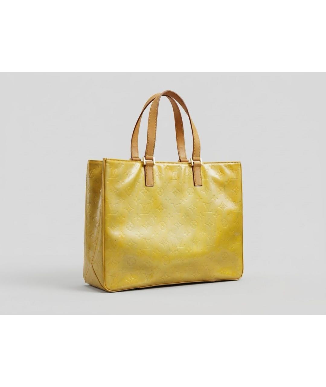 LOUIS VUITTON Желтая кожаная сумка тоут, фото 2