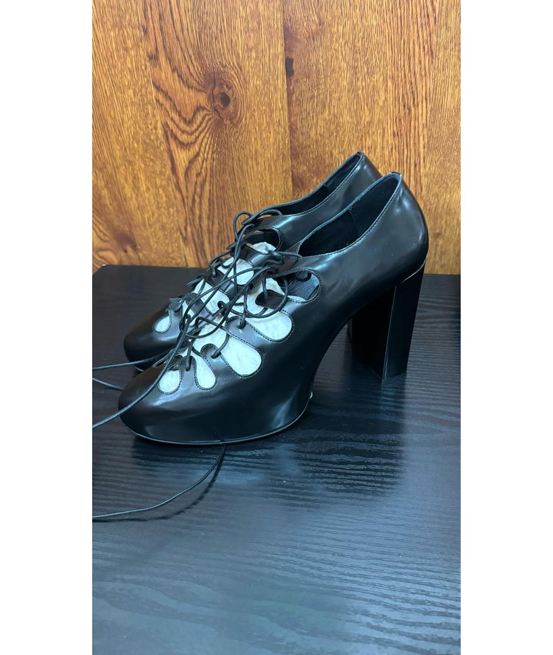 MAX MARA Черные кожаные туфли, фото 2