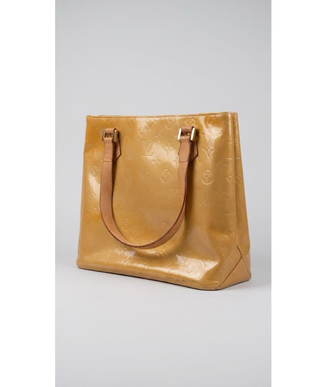 LOUIS VUITTON Желтая кожаная сумка тоут, фото 3