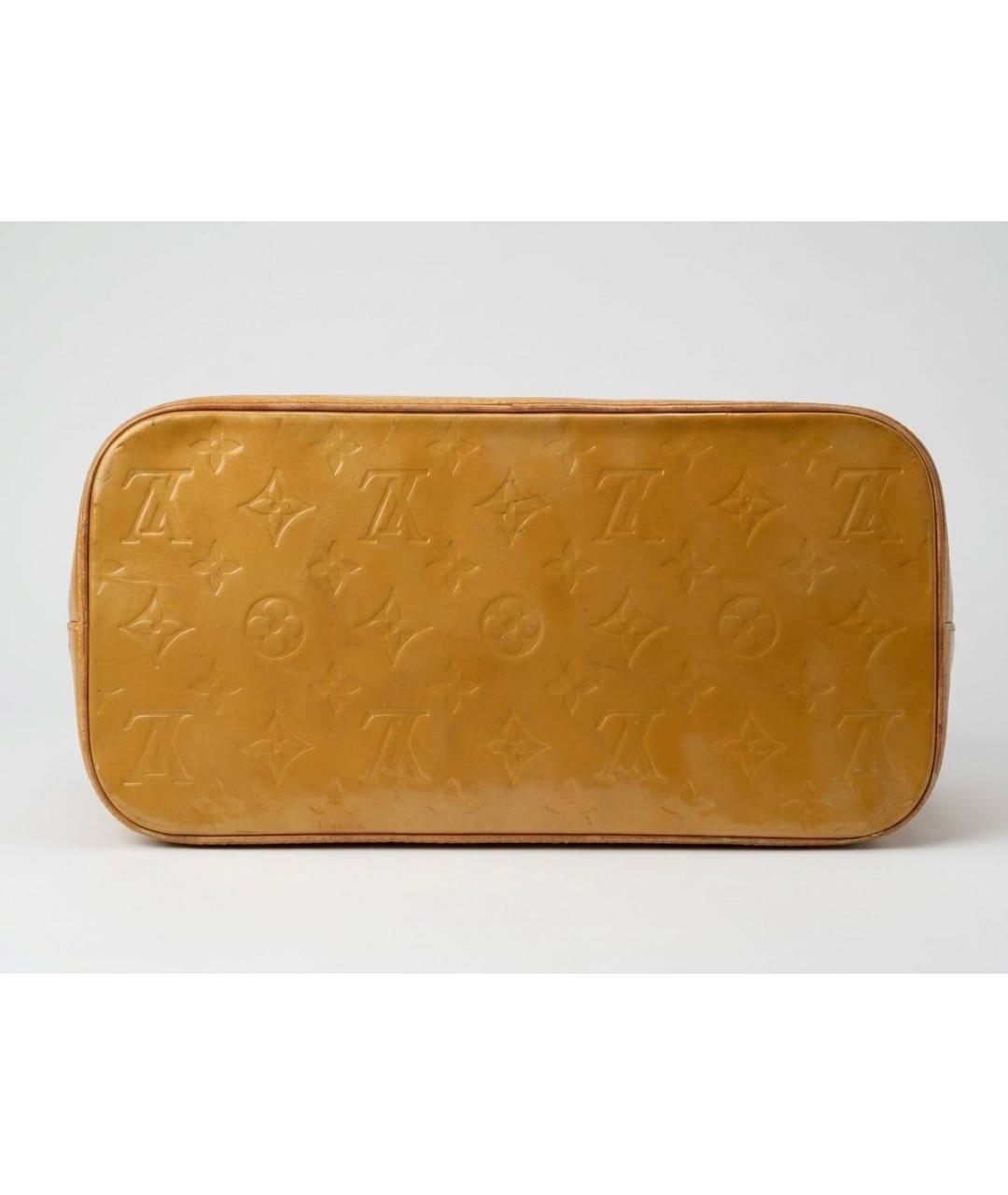 LOUIS VUITTON Желтая кожаная сумка тоут, фото 5