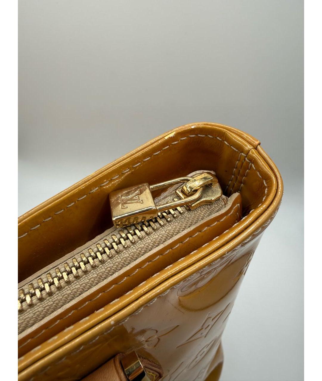 LOUIS VUITTON Желтая кожаная сумка тоут, фото 6