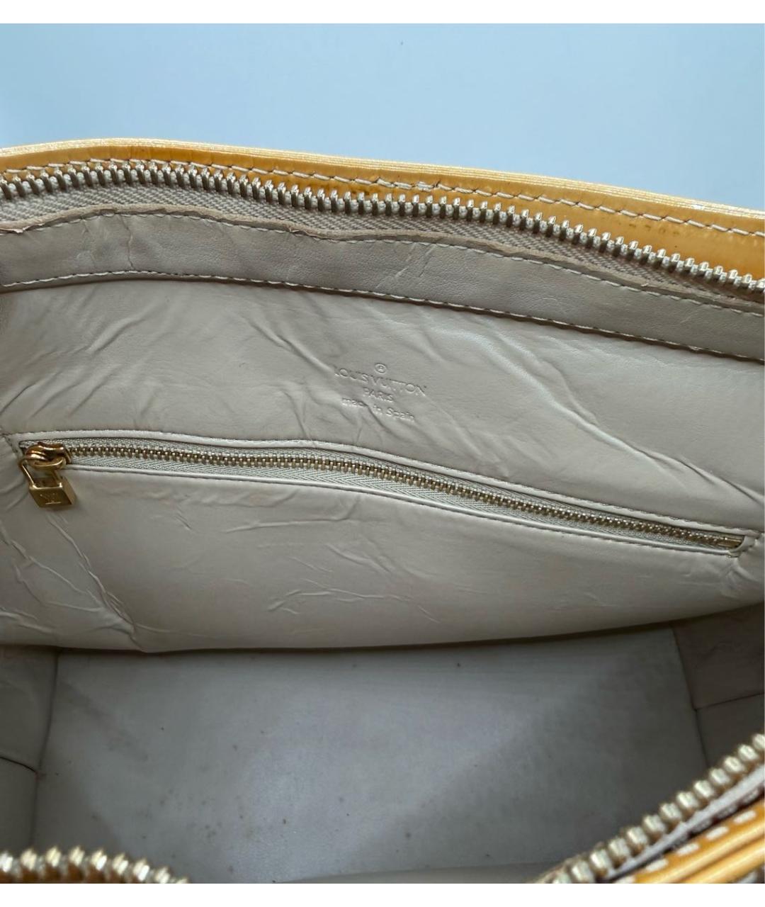 LOUIS VUITTON Желтая кожаная сумка тоут, фото 7