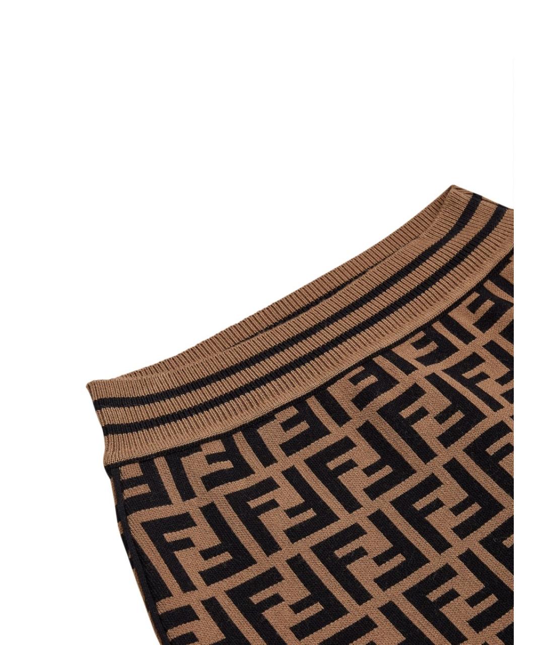 FENDI Коричневая вискозная юбка, фото 2