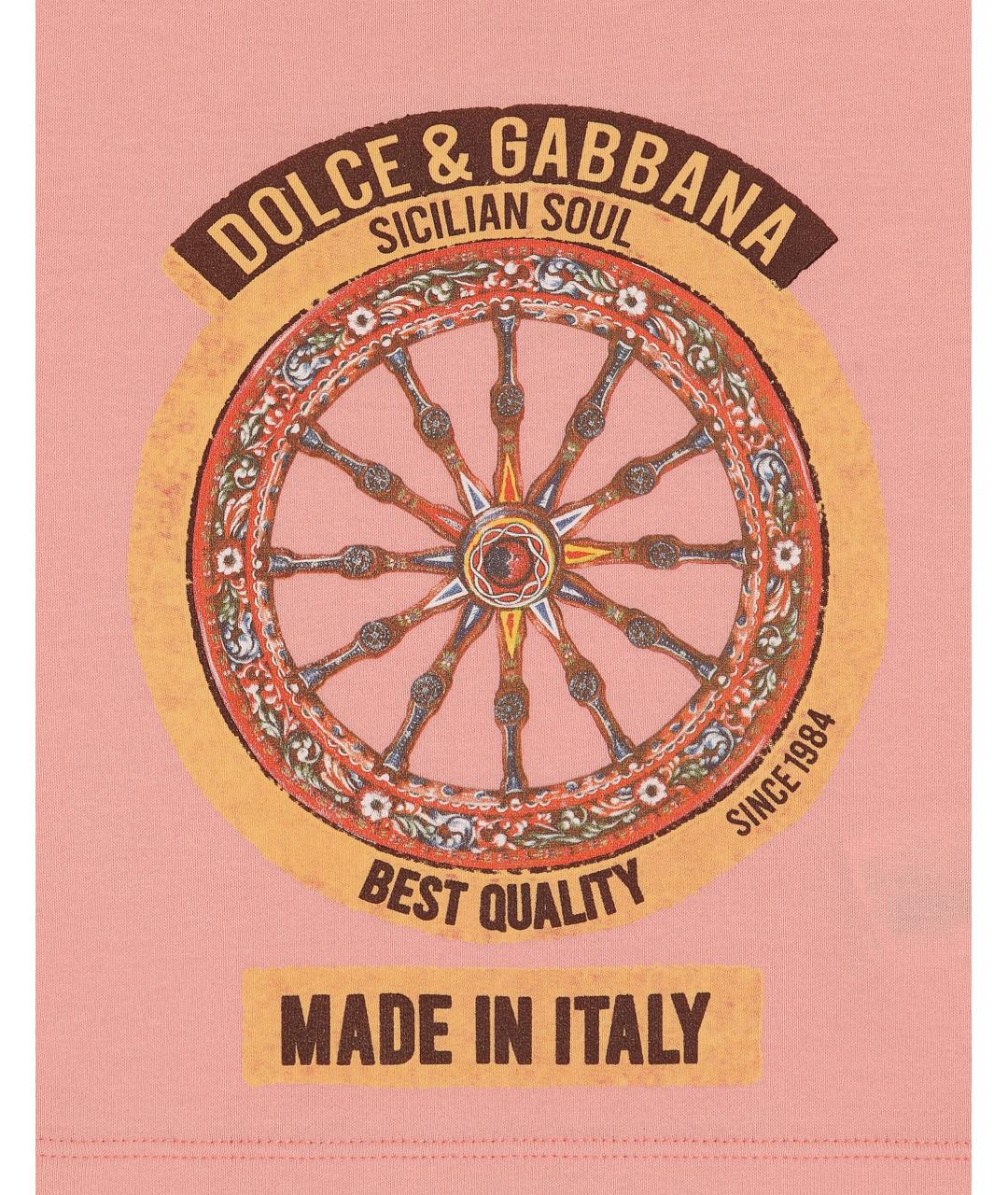 DOLCE&GABBANA Розовый хлопковый детская футболка / топ, фото 3