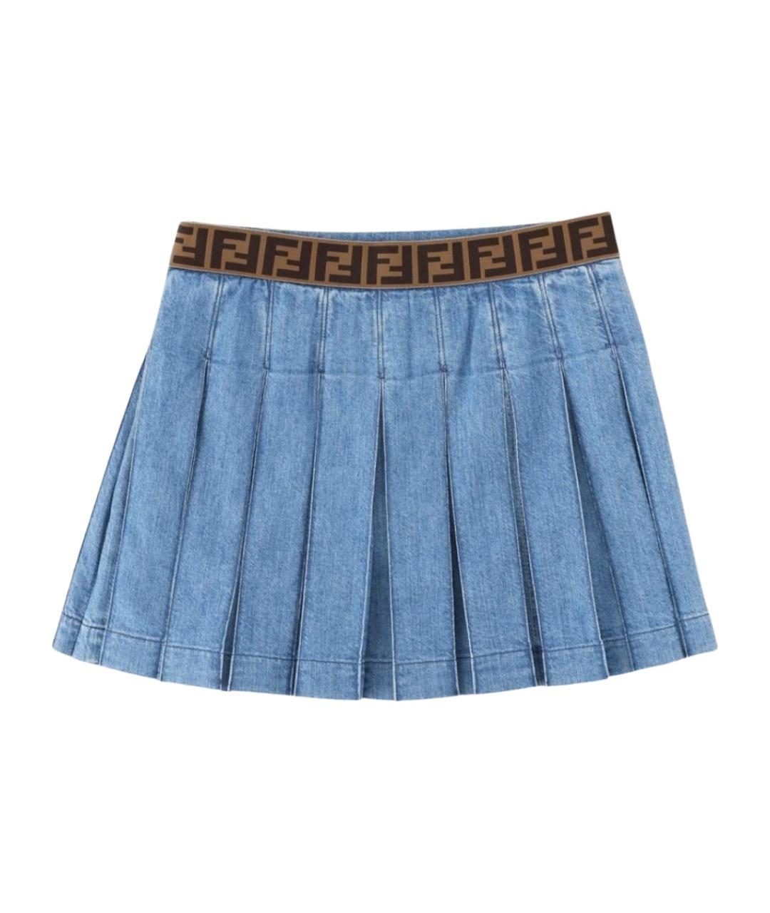 FENDI Синяя хлопковая юбка, фото 2