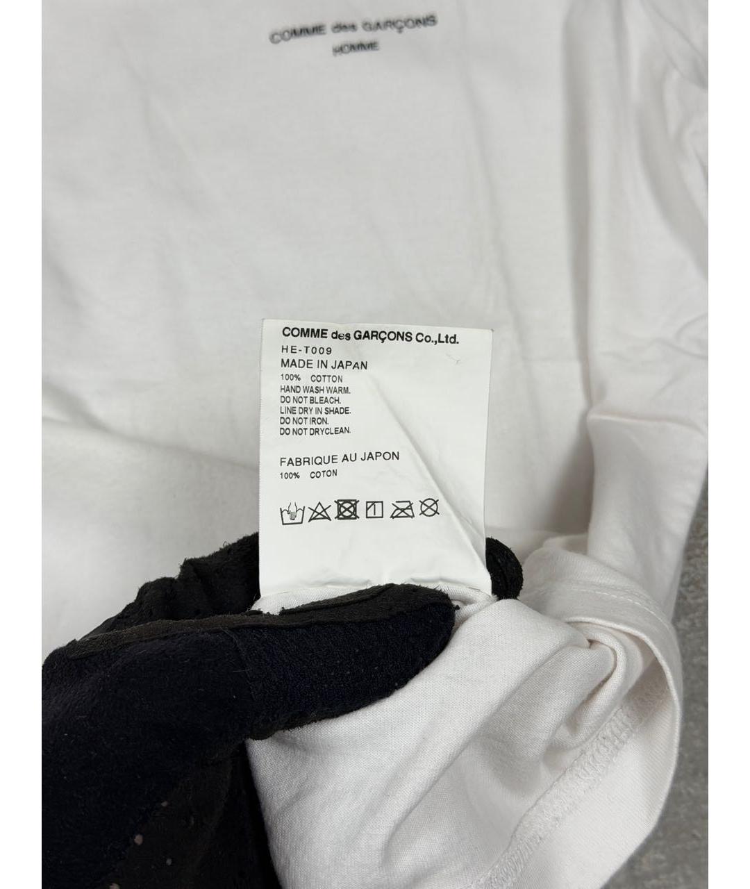 COMME DES GARҪONS HOMME Белая хлопковая футболка, фото 7