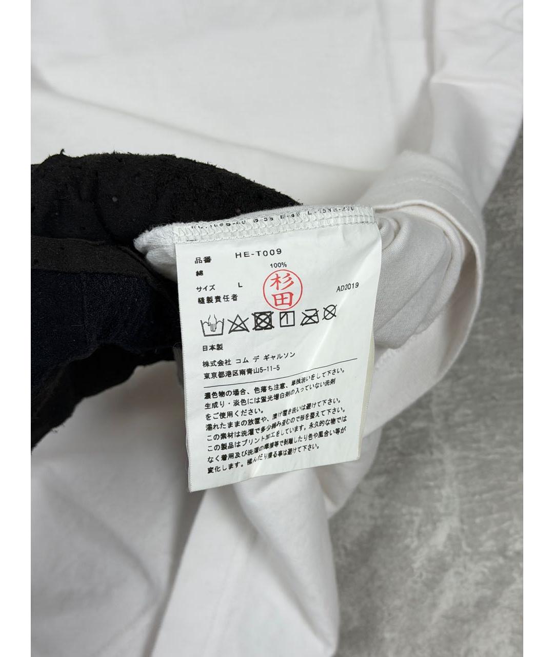 COMME DES GARҪONS HOMME Белая хлопковая футболка, фото 8