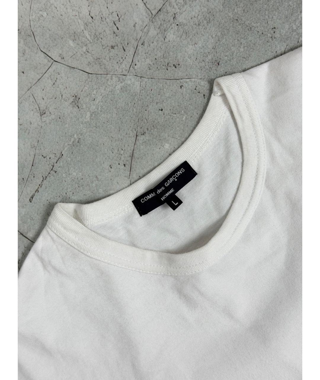 COMME DES GARҪONS HOMME Белая хлопковая футболка, фото 4