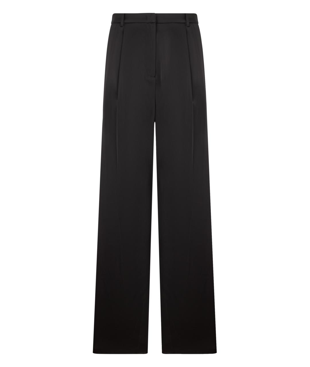 EMPORIO ARMANI Черные полиэстеровые прямые брюки, фото 1