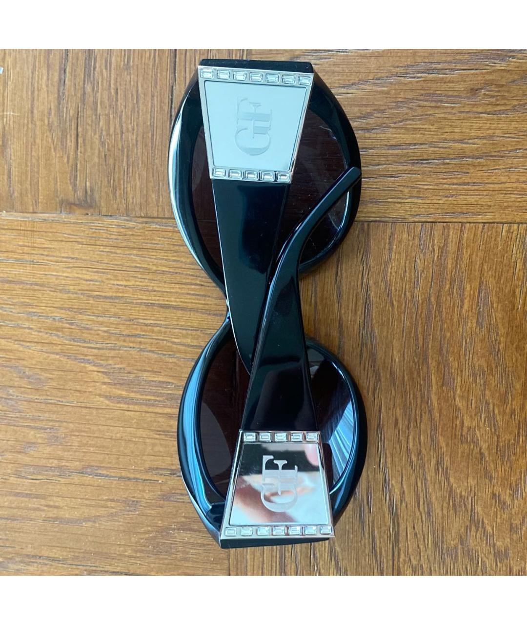 GIANFRANCO FERRE VINTAGE Черные пластиковые солнцезащитные очки, фото 7
